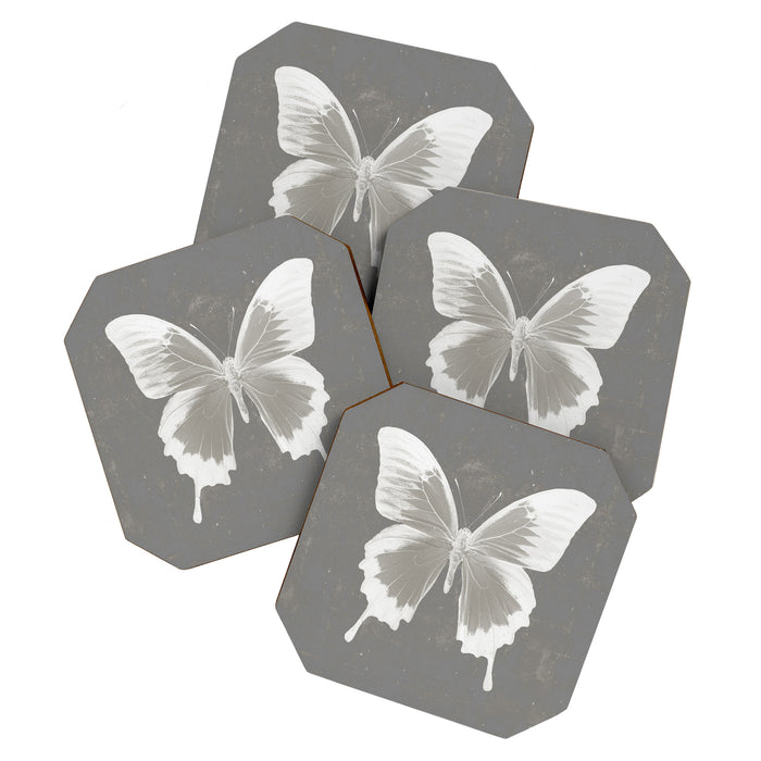 Butterfly on grunge surface Coaster Gallery Image 1