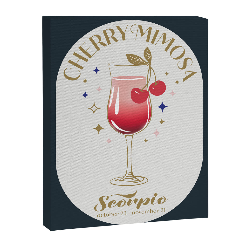 Cherry Mimosa Cocktail Zodiac Sign Canvas Print Gallery Image 8