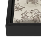 Chonky Cats Toile de Jouy Framed Canvas Print Gallery Image 3