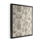 Chonky Cats Toile de Jouy Framed Canvas Print Gallery Image 2