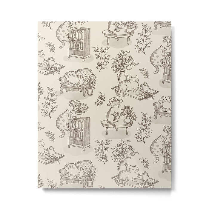 Chonky Cats Toile de Jouy Metal Print Gallery Image 1