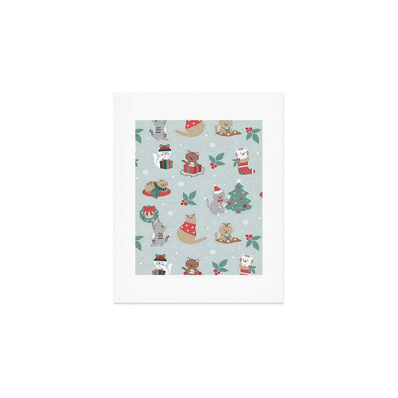 Christmas Festive Cute Holiday Kittens Art Print Gallery Image 1
