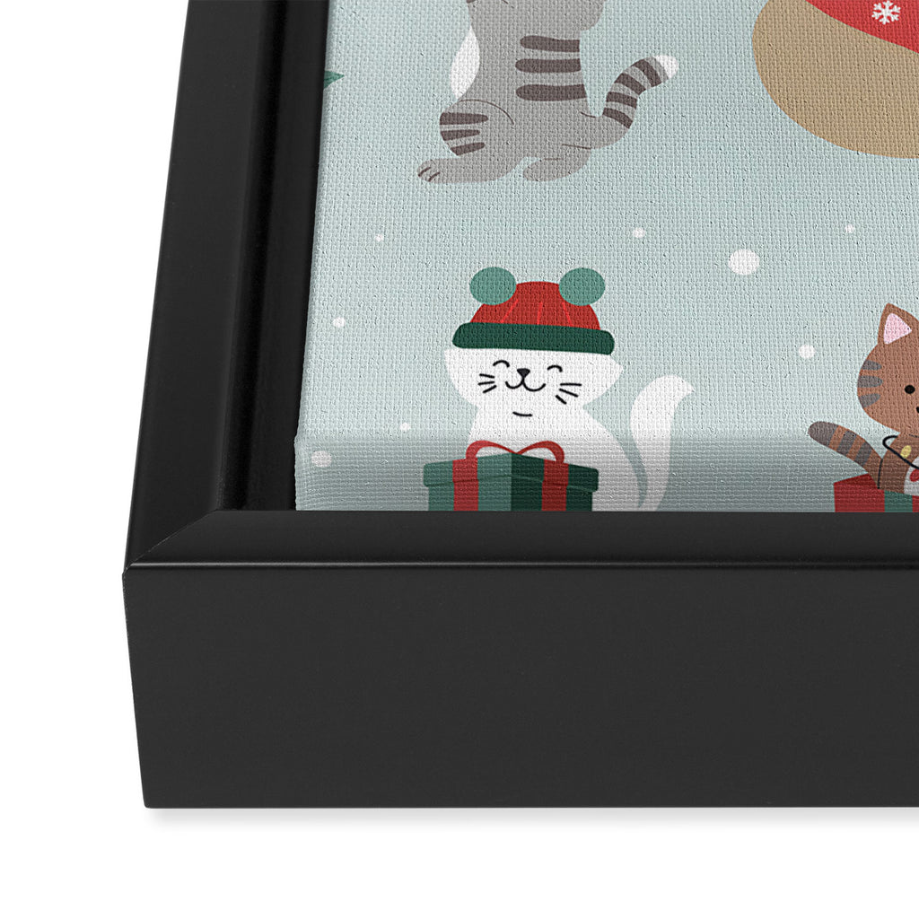 Christmas Festive Cute Holiday Kittens Framed Canvas Print Gallery Image 3