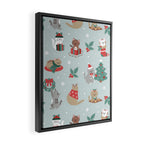 Christmas Festive Cute Holiday Kittens Framed Canvas Print Gallery Image 2