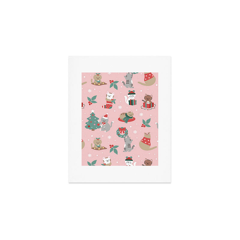Christmas Festive Cute Holiday Kittens Art Print Gallery Image 1