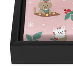 Christmas Festive Cute Holiday Kittens Framed Canvas Print Gallery Image 3