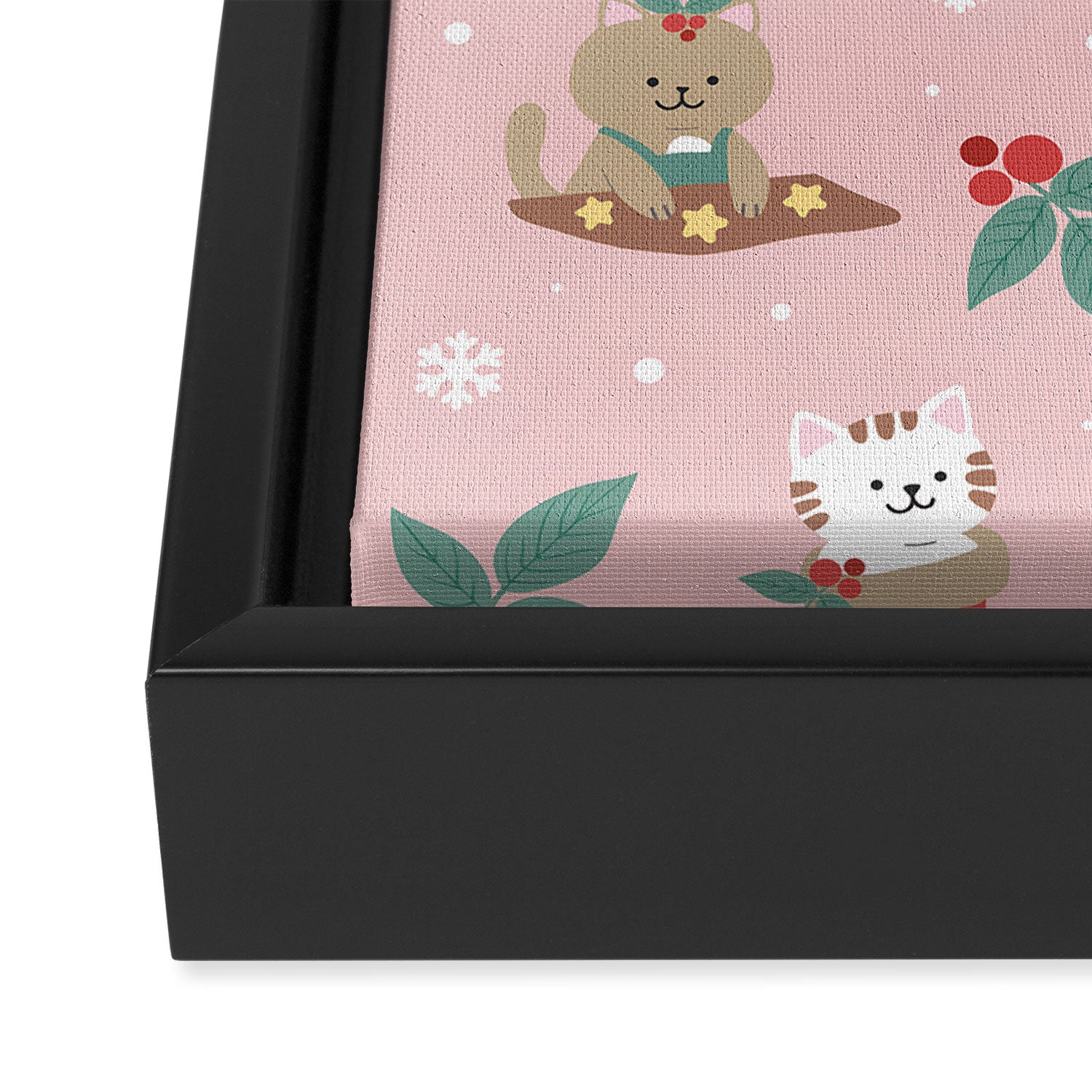 Christmas Festive Cute Holiday Kittens Framed Canvas Print Gallery Image 3