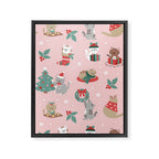 Christmas Festive Cute Holiday Kittens Framed Canvas Print Gallery Image 6
