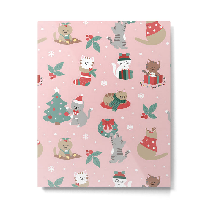 Christmas Festive Cute Holiday Kittens Metal Print Gallery Image 1