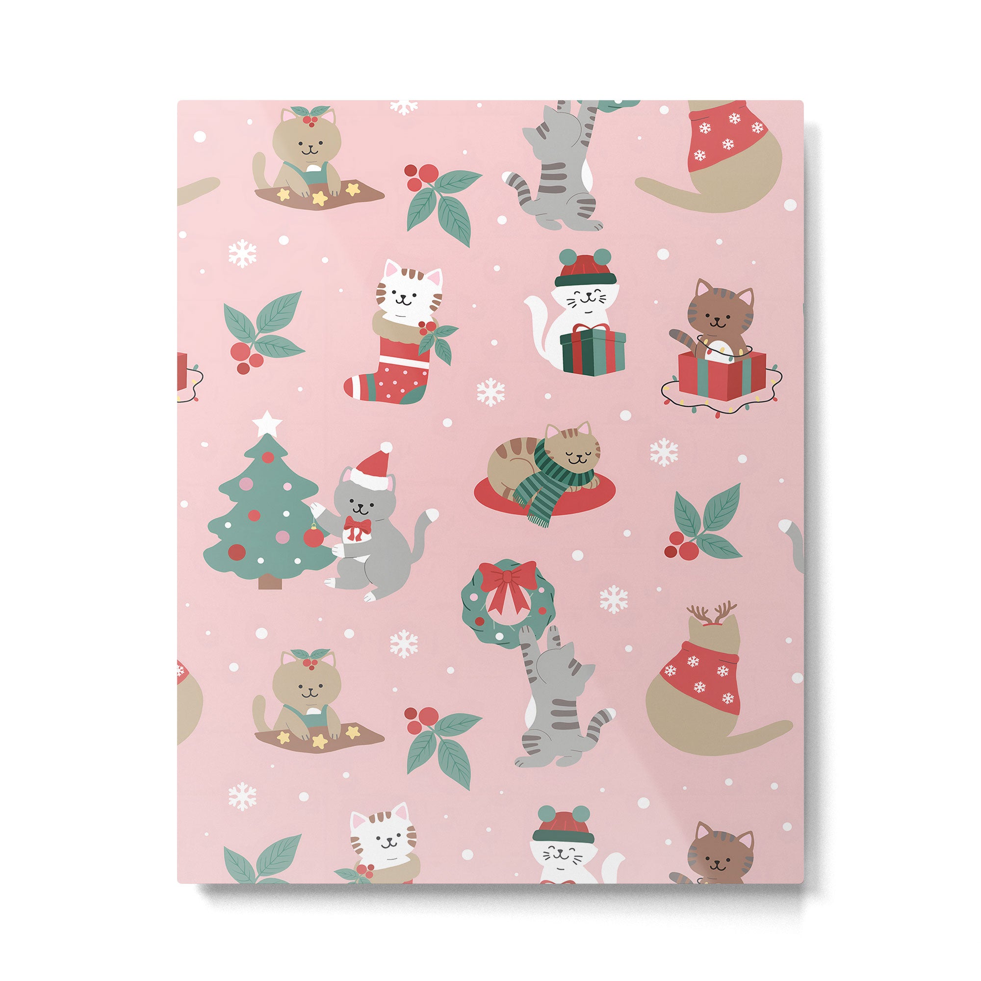Christmas Festive Cute Holiday Kittens Metal Print Gallery Image 4