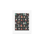 Christmas Festive Cute Holiday Kittens on Dark Art Print Gallery Image 1
