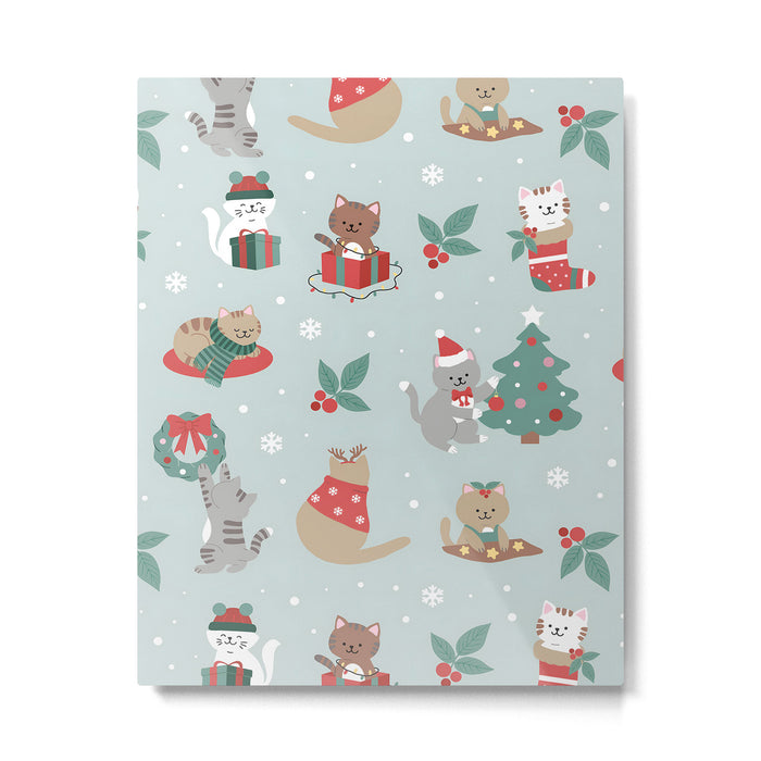 Christmas Festive Cute Holiday Kittens Metal Print Gallery Image 1