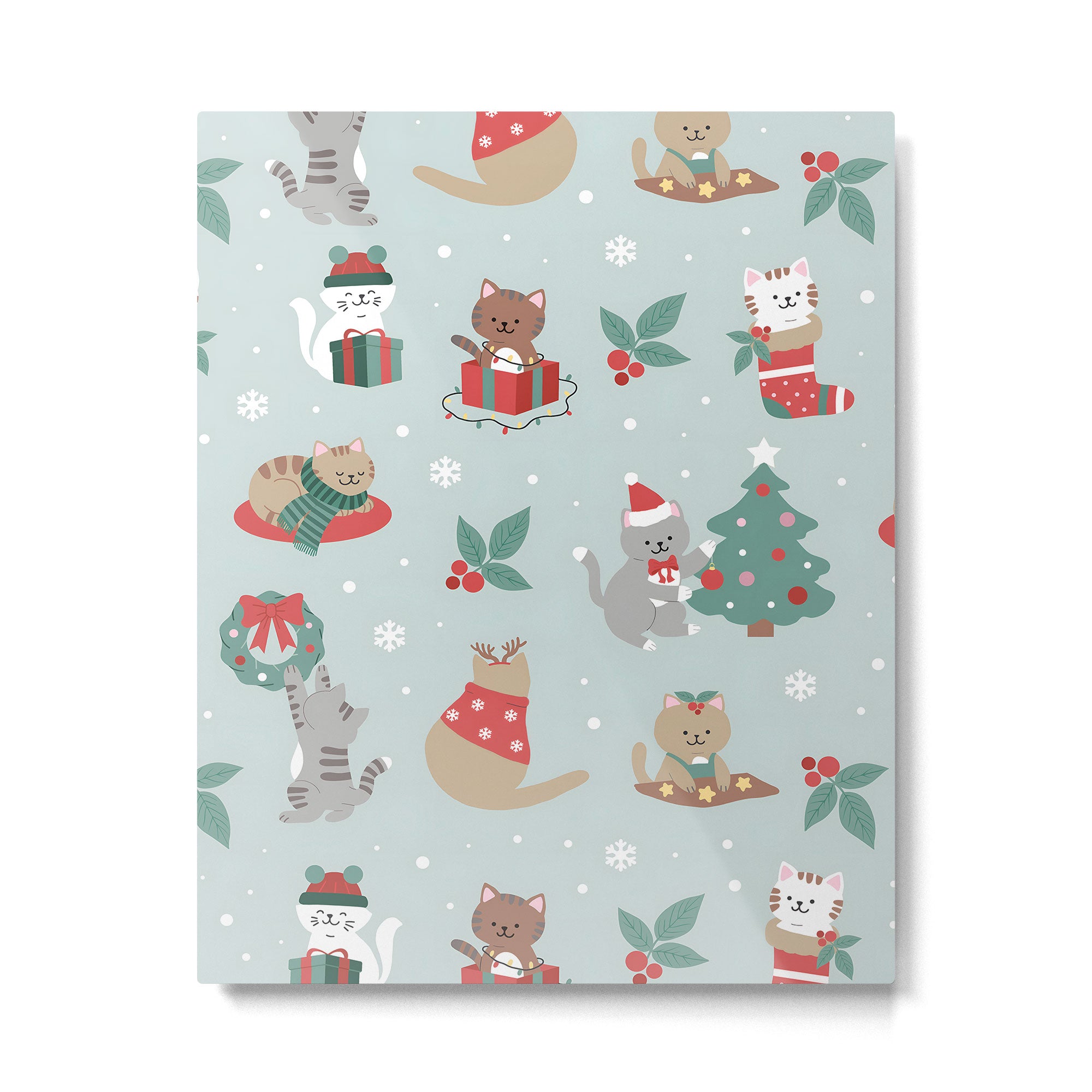 Christmas Festive Cute Holiday Kittens Metal Print Gallery Image 4