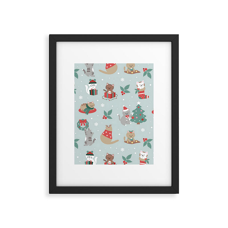 Christmas Festive Cute Holiday Kittens Framed Art Print Gallery Image 5