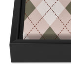 Classic Argyle Pattern Sage and Baby Pink Framed Canvas Print Gallery Image 3