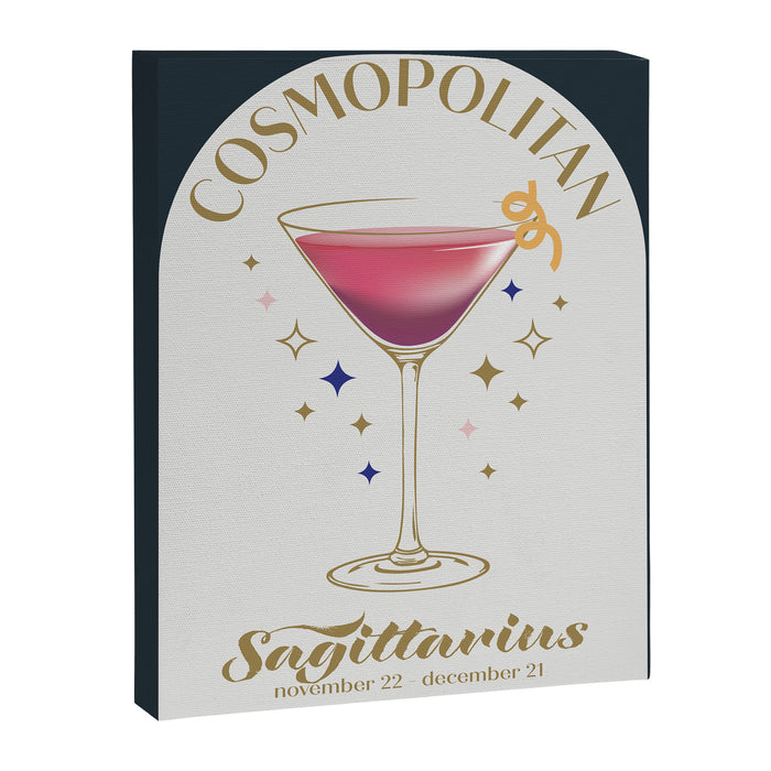 Cosmopolitan Cocktail Zodiac Sign Canvas Print Gallery Image 1