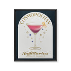 Cosmopolitan Cocktail Zodiac Sign Framed Canvas Print Gallery Image 6