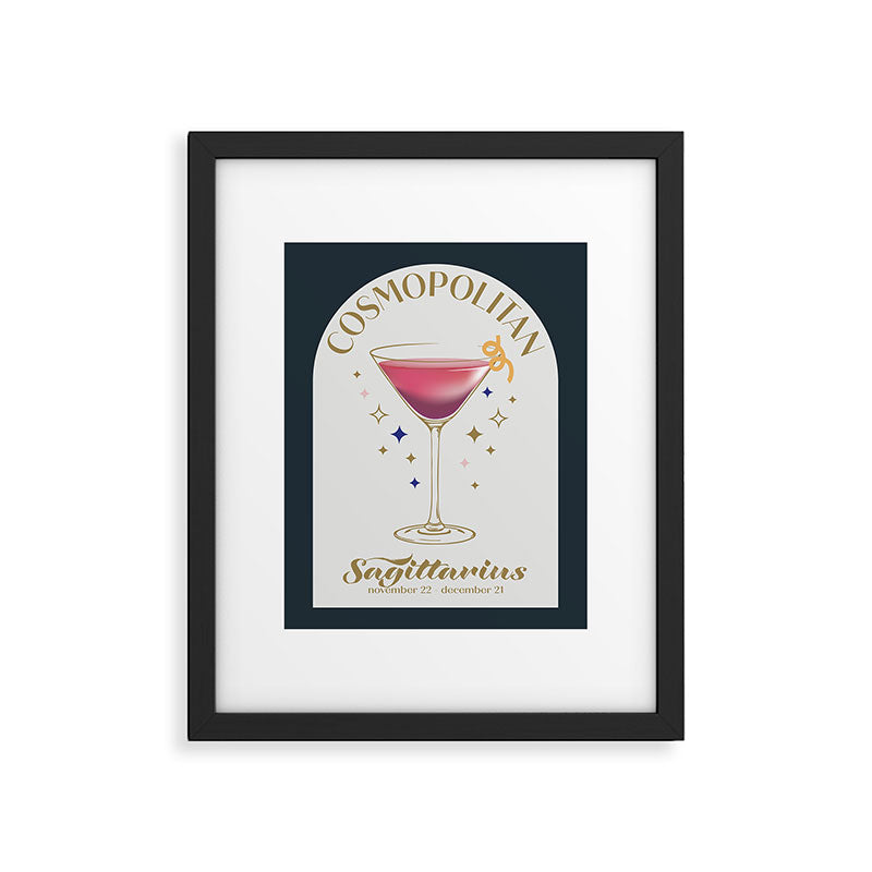 Cosmopolitan Cocktail Zodiac Sign Framed Art Print Gallery Image 5