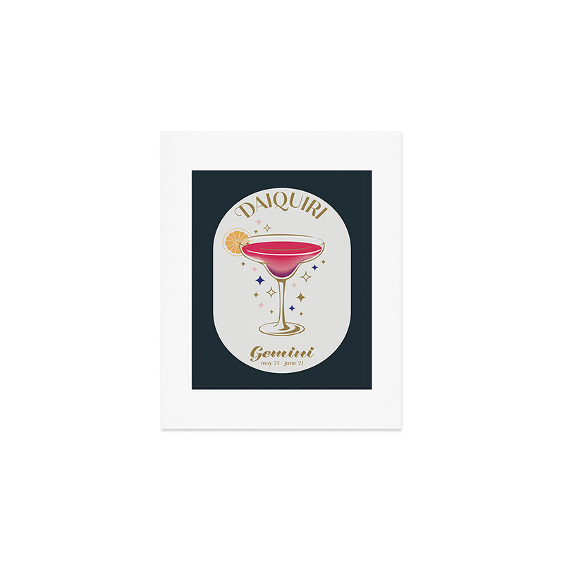 Daiquiri Cocktail Zodiac Sign Art Print Gallery Image 1