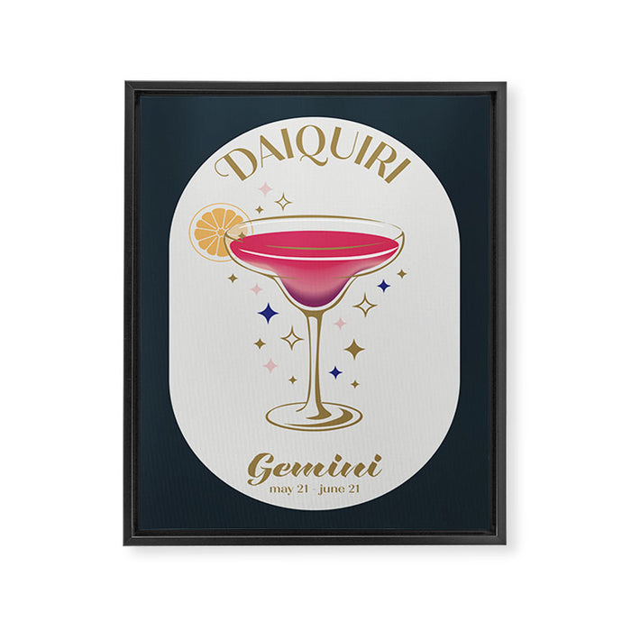 Daiquiri Cocktail Zodiac Sign Framed Canvas Print Gallery Image 1