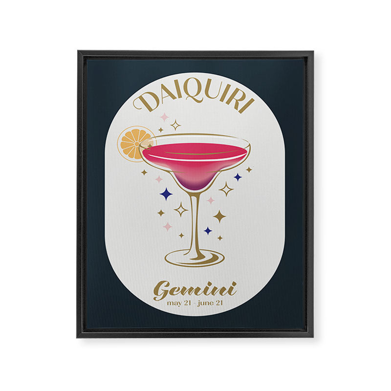 Daiquiri Cocktail Zodiac Sign Framed Canvas Print Gallery Image 6