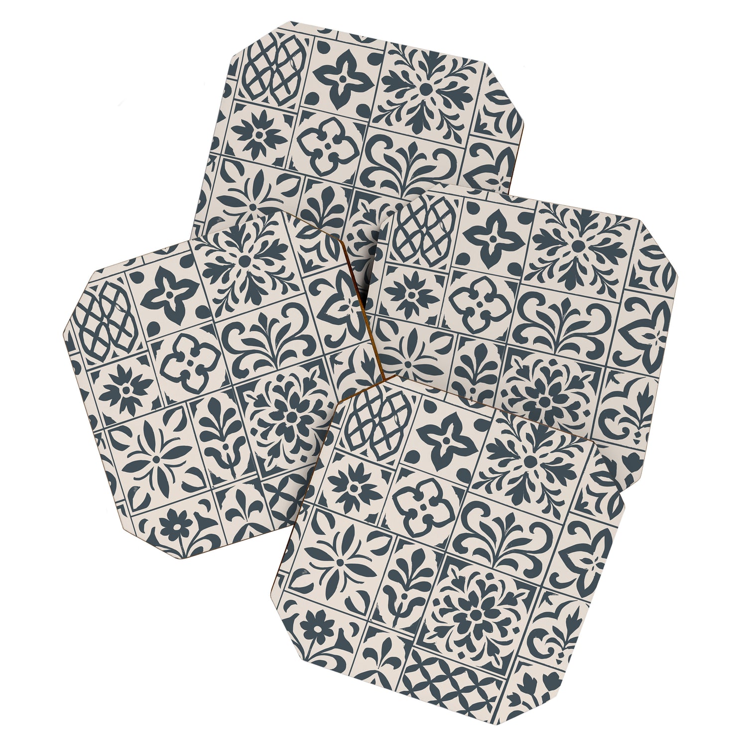 Dark Faux Tile Coaster Gallery Image 1
