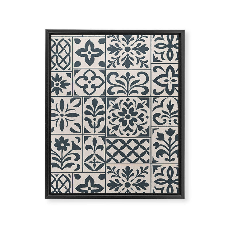 Dark Faux Tile Framed Canvas Print Gallery Image 6