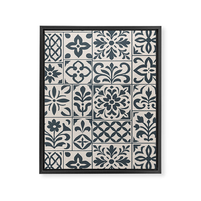 Dark Faux Tile Framed Canvas Print Gallery Image 1