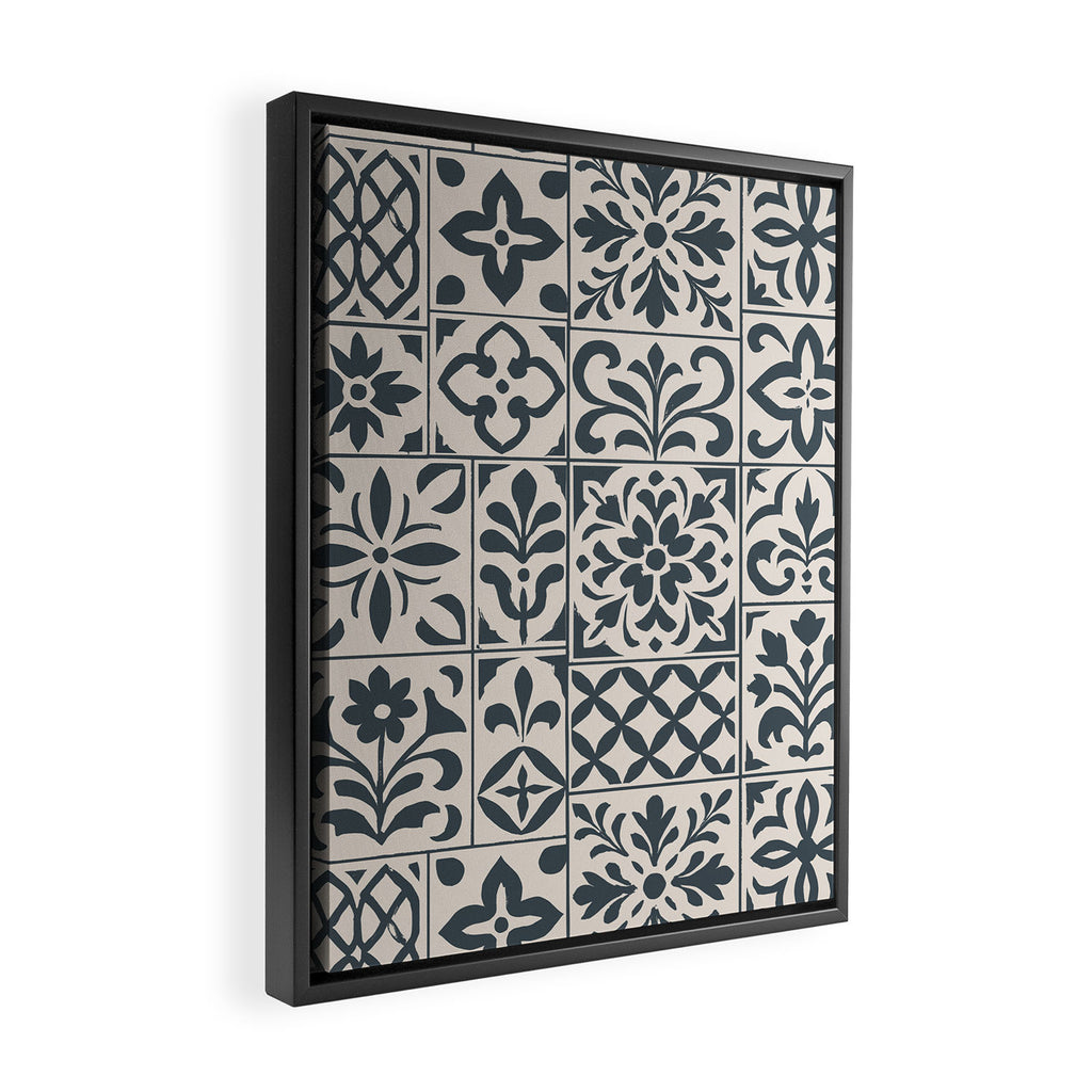 Dark Faux Tile Framed Canvas Print Gallery Image 2