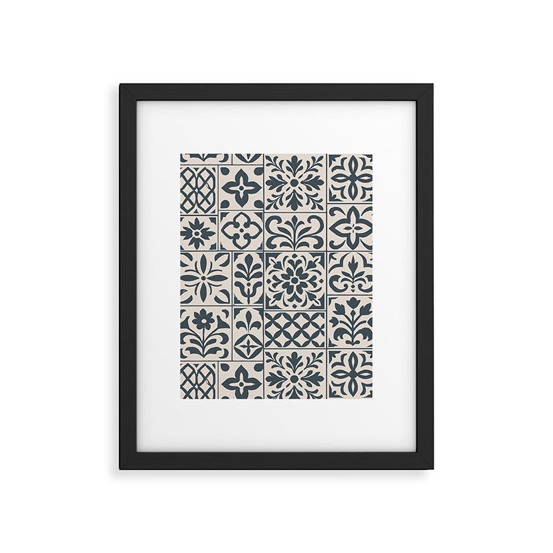Dark Faux Tile Framed Art Print Gallery Image 5