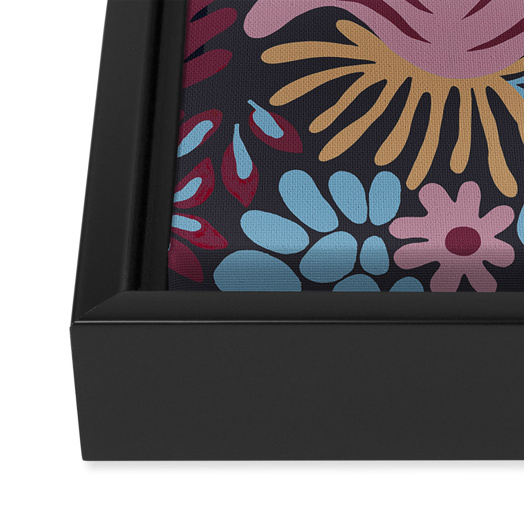 Dark Lush Floral Escape Framed Canvas Print Gallery Image 3