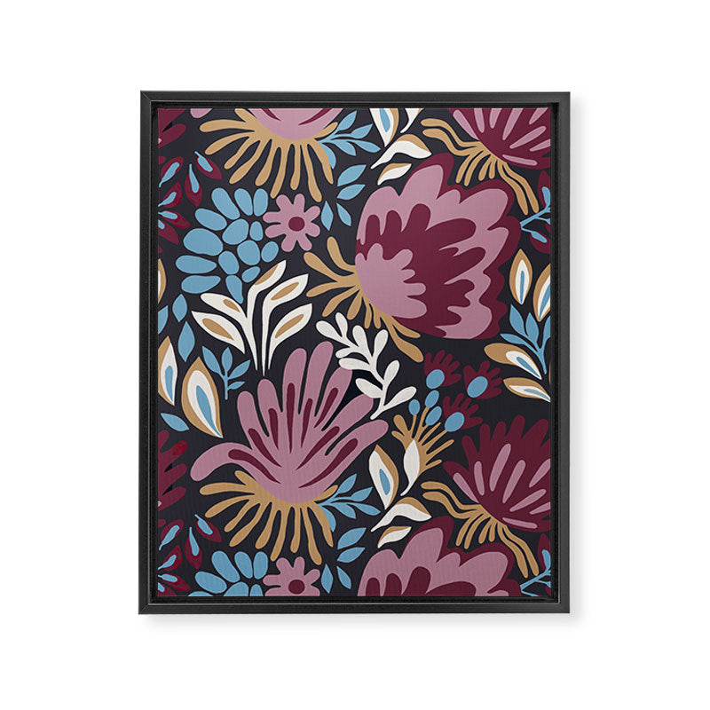 Dark Lush Floral Escape Framed Canvas Print Gallery Image 6