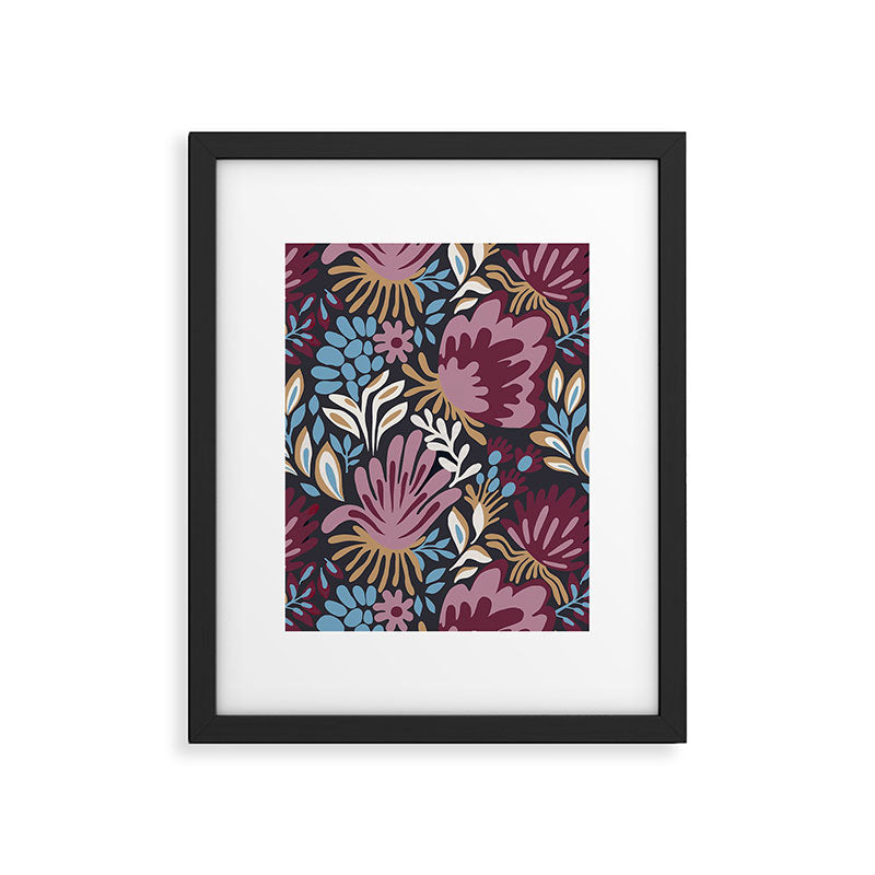 Dark Lush Floral Escape Framed Art Print Gallery Image 5