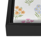 Delicate Hand-Drawn Pastel Floral Meadow Wildflowers  Framed Canvas Print Gallery Image 3