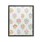 Delicate Hand-Drawn Pastel Floral Meadow Wildflowers  Framed Canvas Print Gallery Image 6
