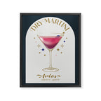 Dry Martini Cocktail Zodiac Sign Framed Canvas Print Gallery Image 6