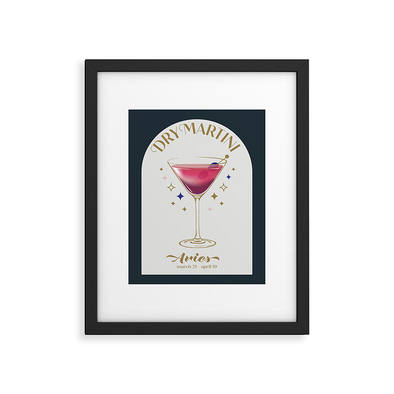 Dry Martini Cocktail Zodiac Sign Framed Art Print Gallery Image 5