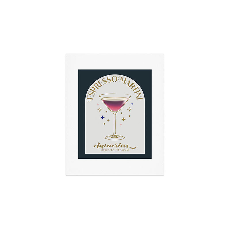 Espresso Martini Cocktail Zodiac Sign Art Print Gallery Image 1