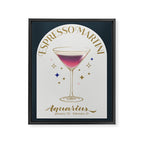 Espresso Martini Cocktail Zodiac Sign Framed Canvas Print Gallery Image 6