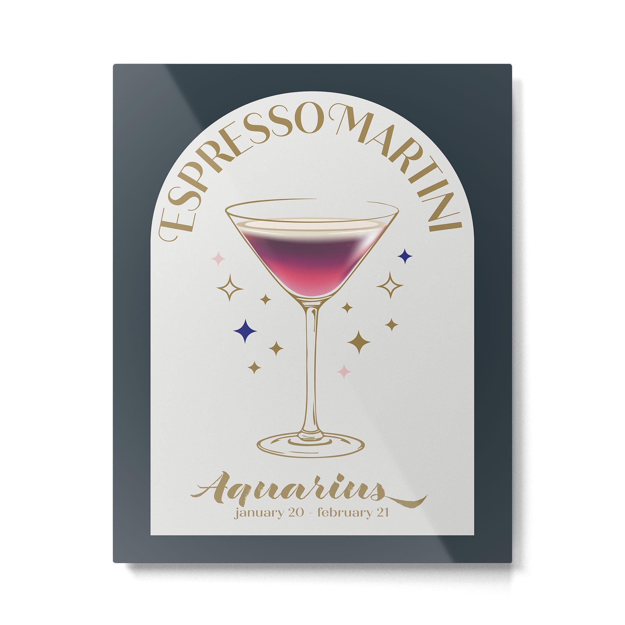 Espresso Martini Cocktail Zodiac Sign Metal Print Gallery Image 4