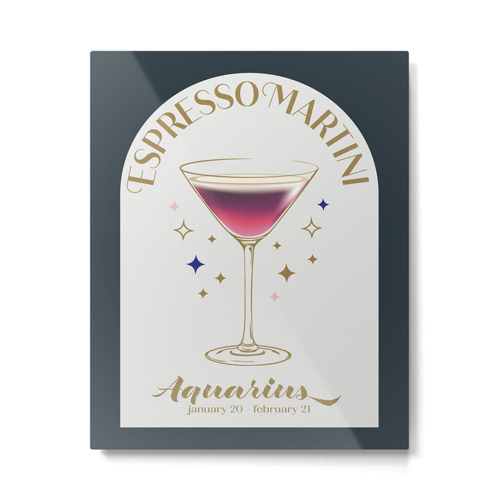 Espresso Martini Cocktail Zodiac Sign Metal Print Gallery Image 1