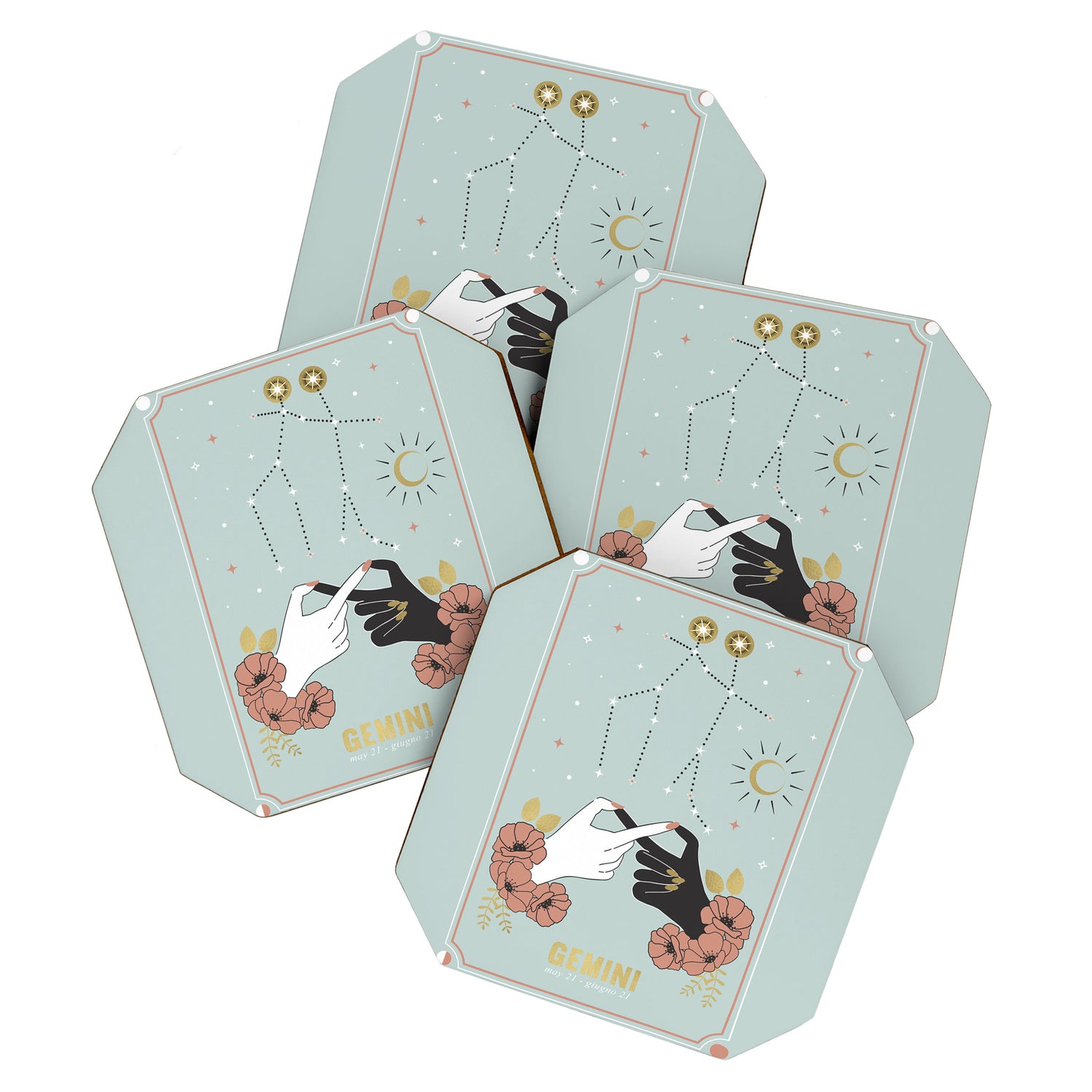 Gemini Zodiac Series Coaster Gallery Image 1