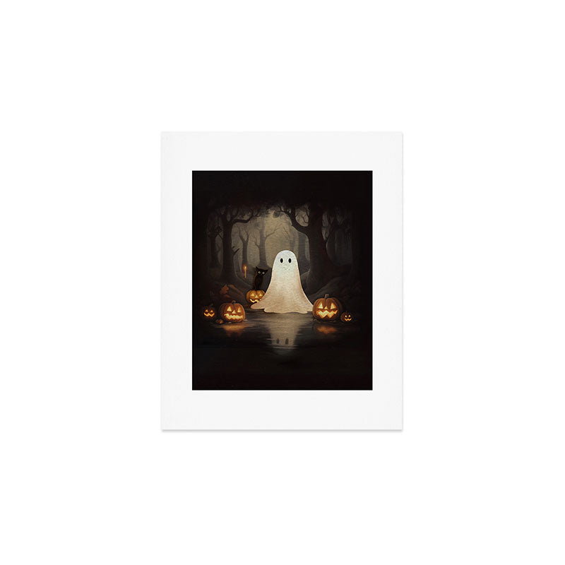 Ghost and Cat Art Print Gallery Image 1