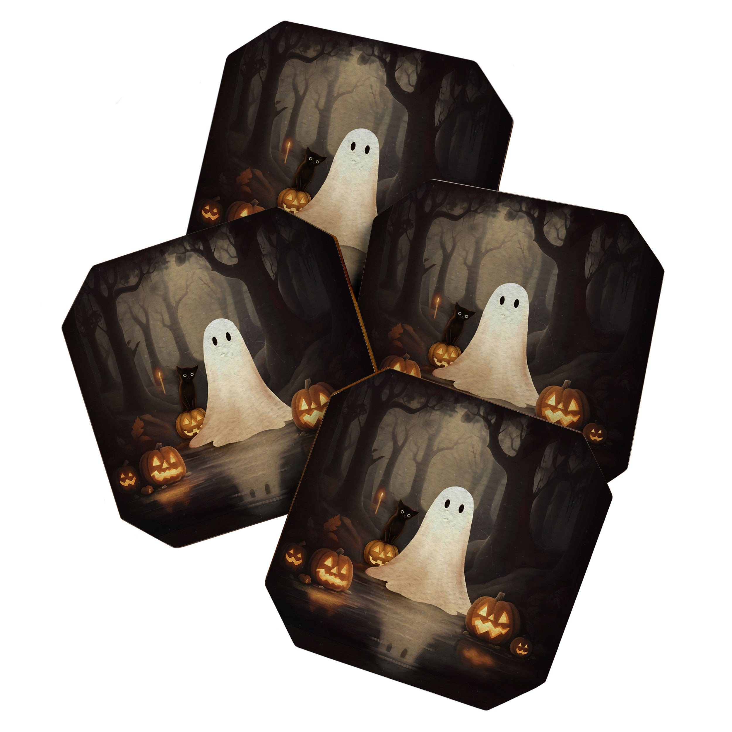 Ghost and Cat Coaster Gallery Image 1