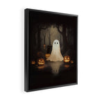 Ghost and Cat Framed Canvas Print Gallery Image 2