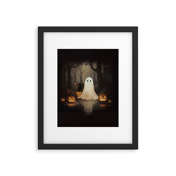 Ghost and Cat Framed Art Print Gallery Image 1