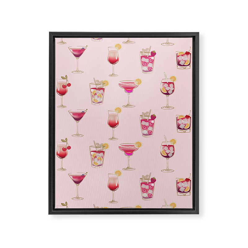 Glam Cocktails Theme Framed Canvas Print Gallery Image 6