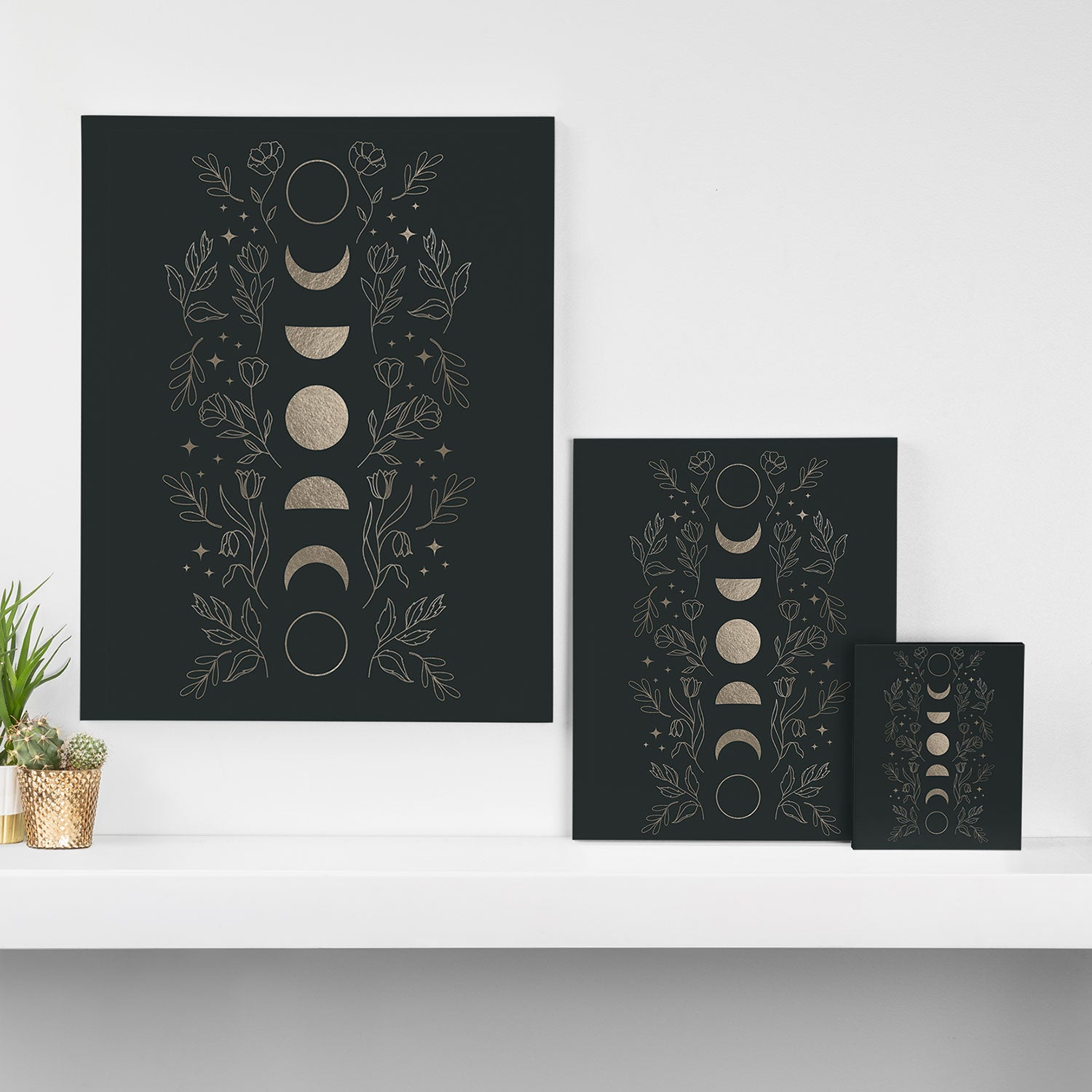 Gold Moon Phases Canvas Print Gallery Image 3