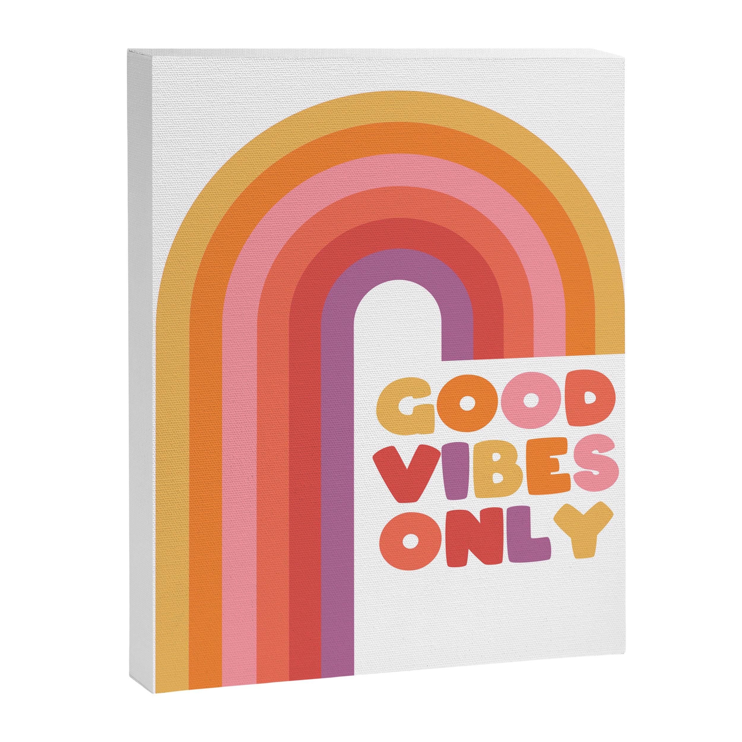 Good Vibes Only Rainbow Canvas Print Gallery Image 6
