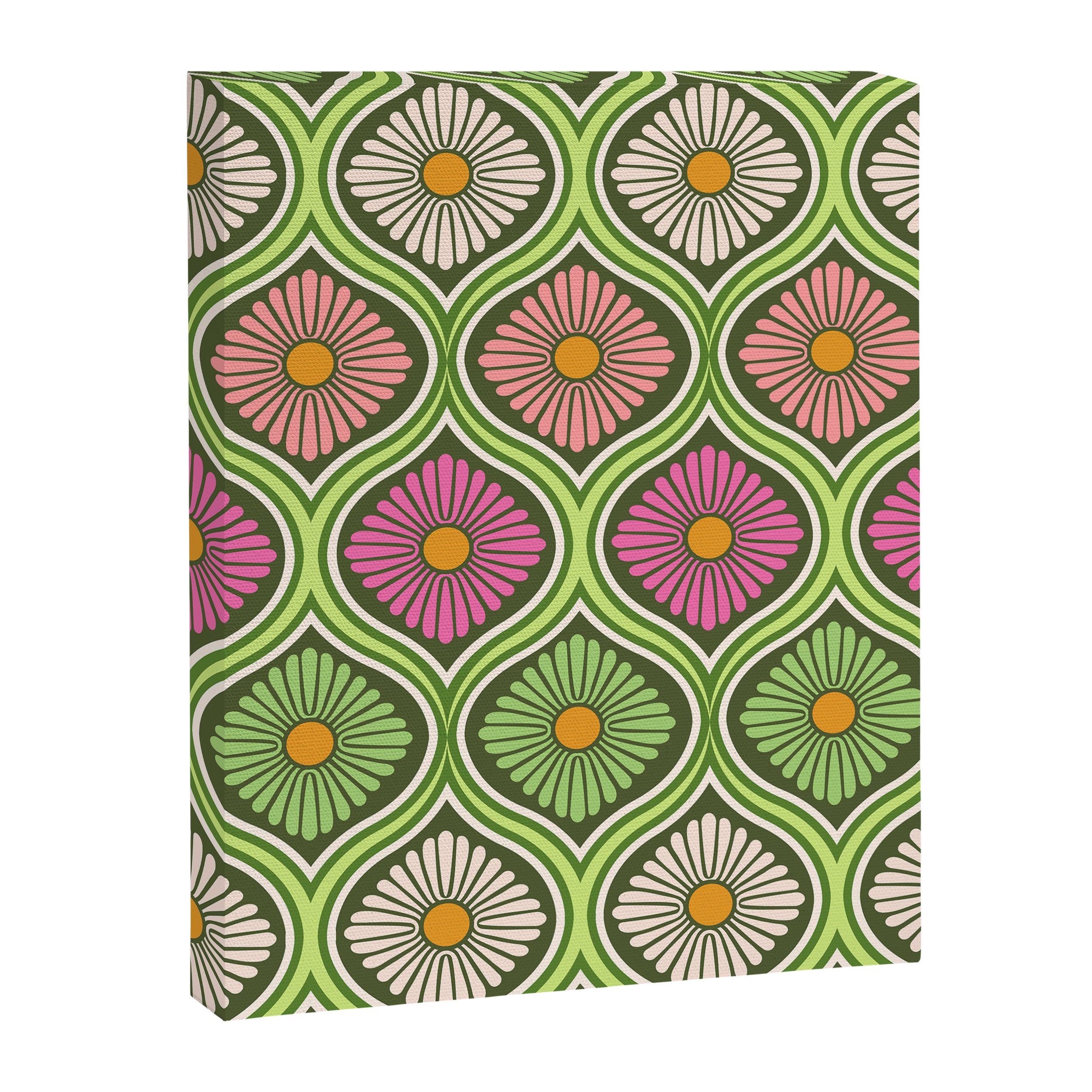 Groovy 70s Retro Mod Daisy Flowers Canvas Print Gallery Image 6